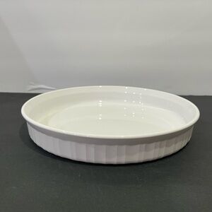 Vintage CorningWare French White Round Ceramic Baker F-3-B